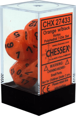 Chessex Die Rol Set Vortex (Orange/Black)1