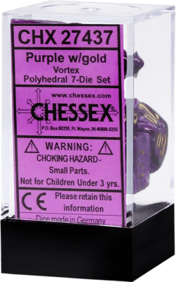 Chessex Die Rol Set Vortex (Purple/Gold)