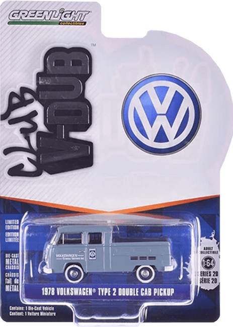 GreenLight Collectibles: 1:64 1978 Volkswagen Type 2 Double Cab Pickup Club V-Dub Series 20 0