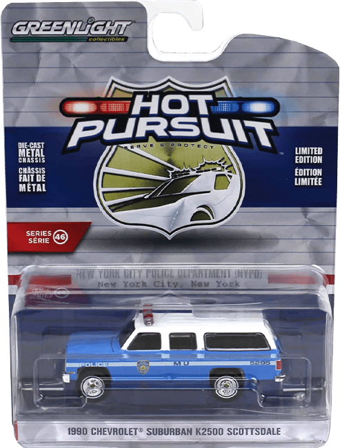 GreenLight Collectibles: 1:64 1990 Chevrolet Suburban K2500 Scottsdale Hot Pursuit Series 46 0