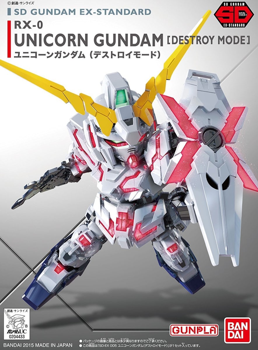 Model Kit Bandai Hobby SD EX-Standard: RX-0 Unicorn Gundam (Destroy Mode) 1