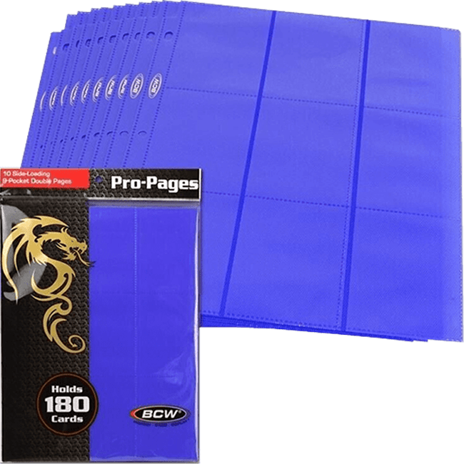 Paquete 10 Hojas Archivador BCW Side Loading Pro-Pages 18 Pocket4