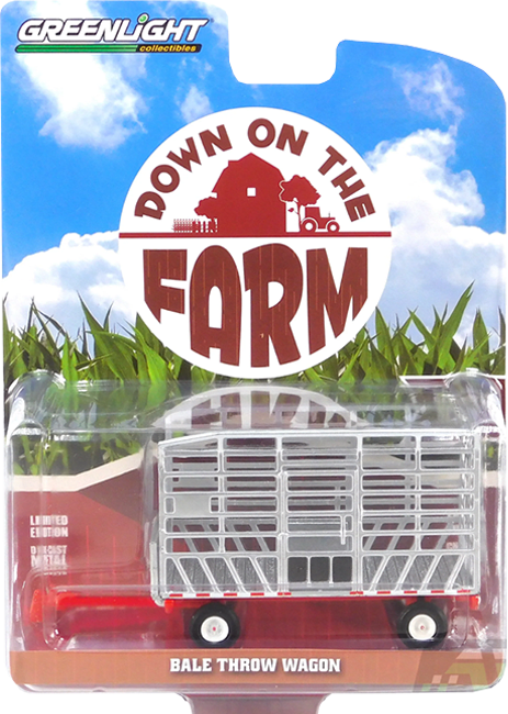 GreenLight Collectibles: 1:64 Bale Throw Wagon Down on the Farm Series 9 0