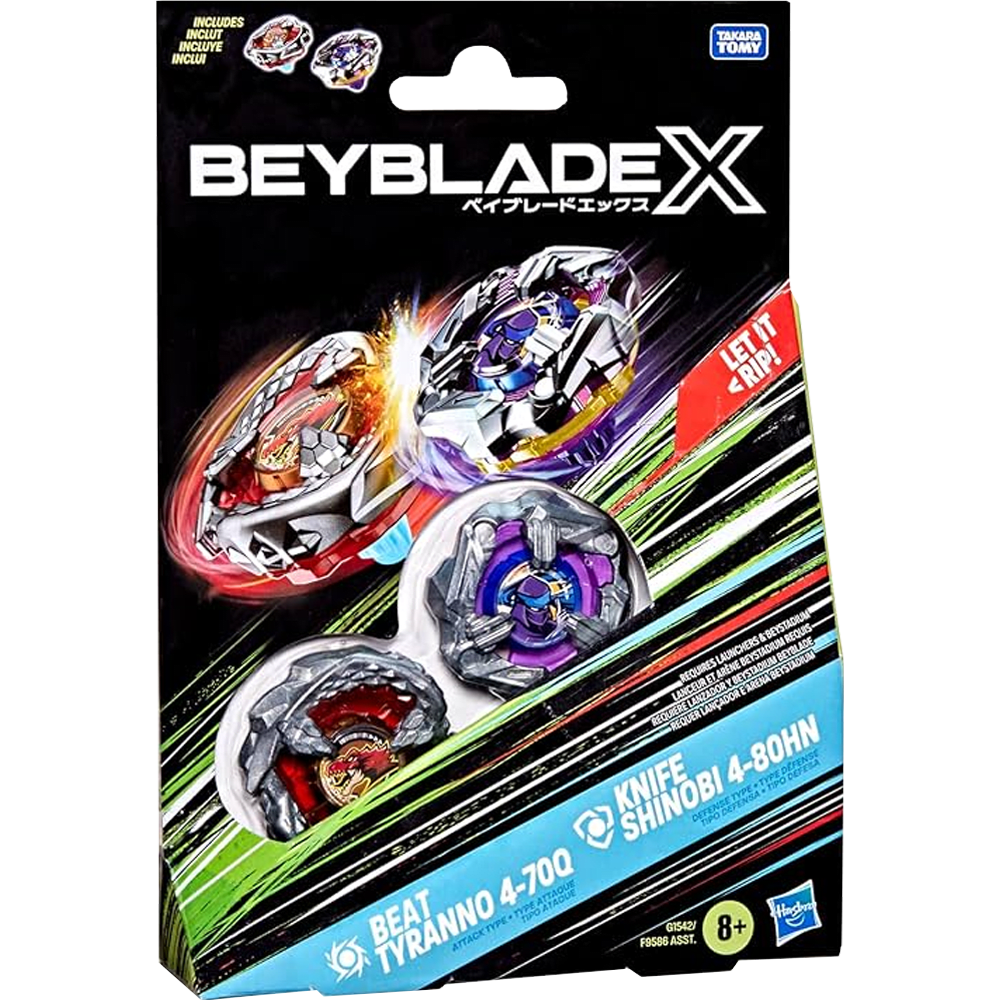 Beyblade X Beat Tyranno 4-70Q / Knife Shinobi 4-80HN 0