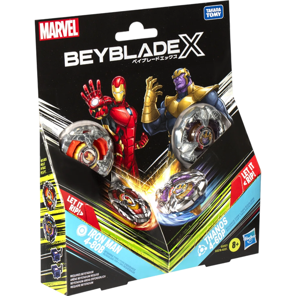 Beyblade X Iron Man 4-80B / Thanos 4-60P 0