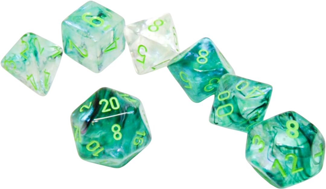 Chessex Die Rol Set Borealis (Kelp/Light Green)2