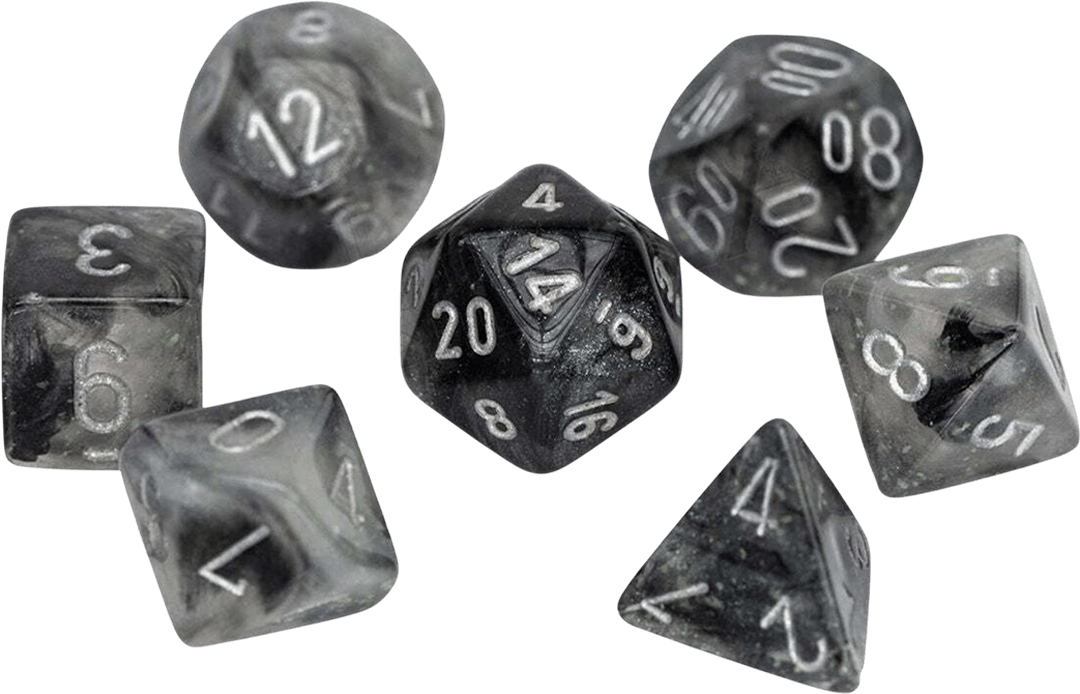 Chessex Die Rol Set Borealis (Light Smoke/Silver)2