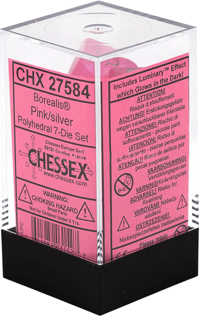 Chessex Die Rol Set Borealis (Pink/Silver) 0