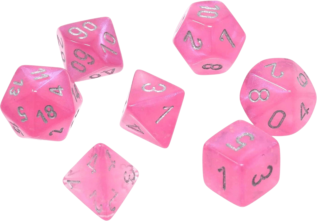 Chessex Die Rol Set Borealis (Pink/Silver)2