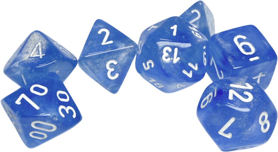 Chessex Die Rol Set Borealis (Sky Blue/White)2