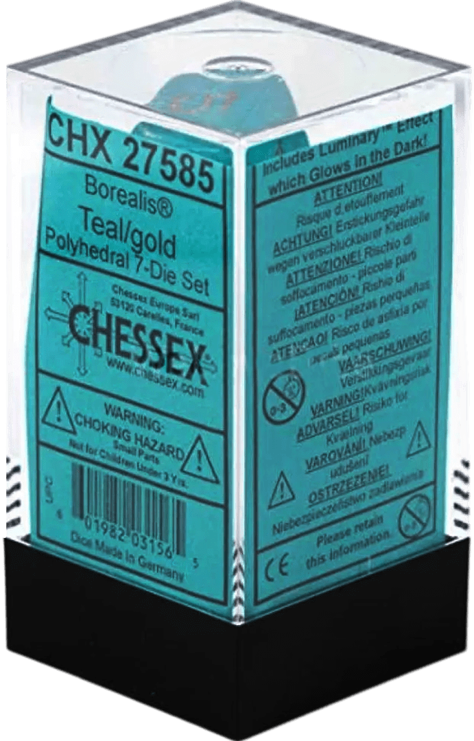 Chessex Die Rol Set Borealis (Teal/Gold) 0