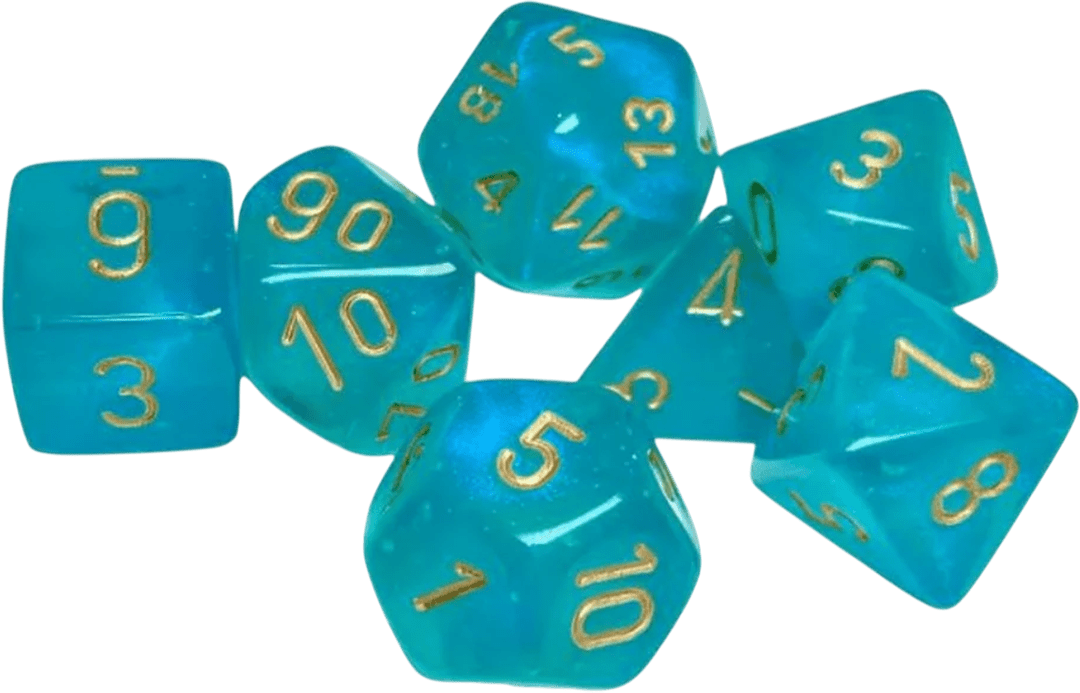 Chessex Die Rol Set Borealis (Teal/Gold)2