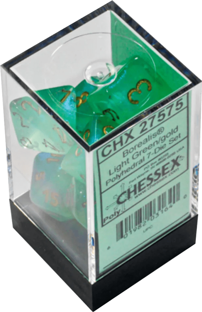 Chessex Die Rol Set Borealis (Green/Gold) 0
