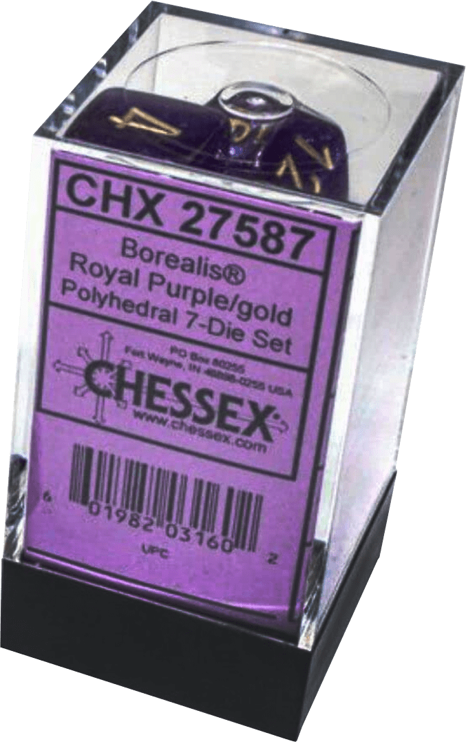 Chessex Die Rol Set Borealis (Royal Purple/Gold) 0