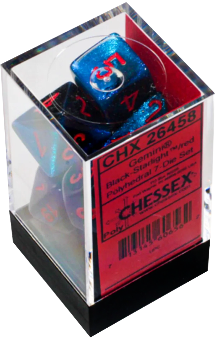 Chessex Die Rol Set Gemini (Black-Starlight/Red) 0