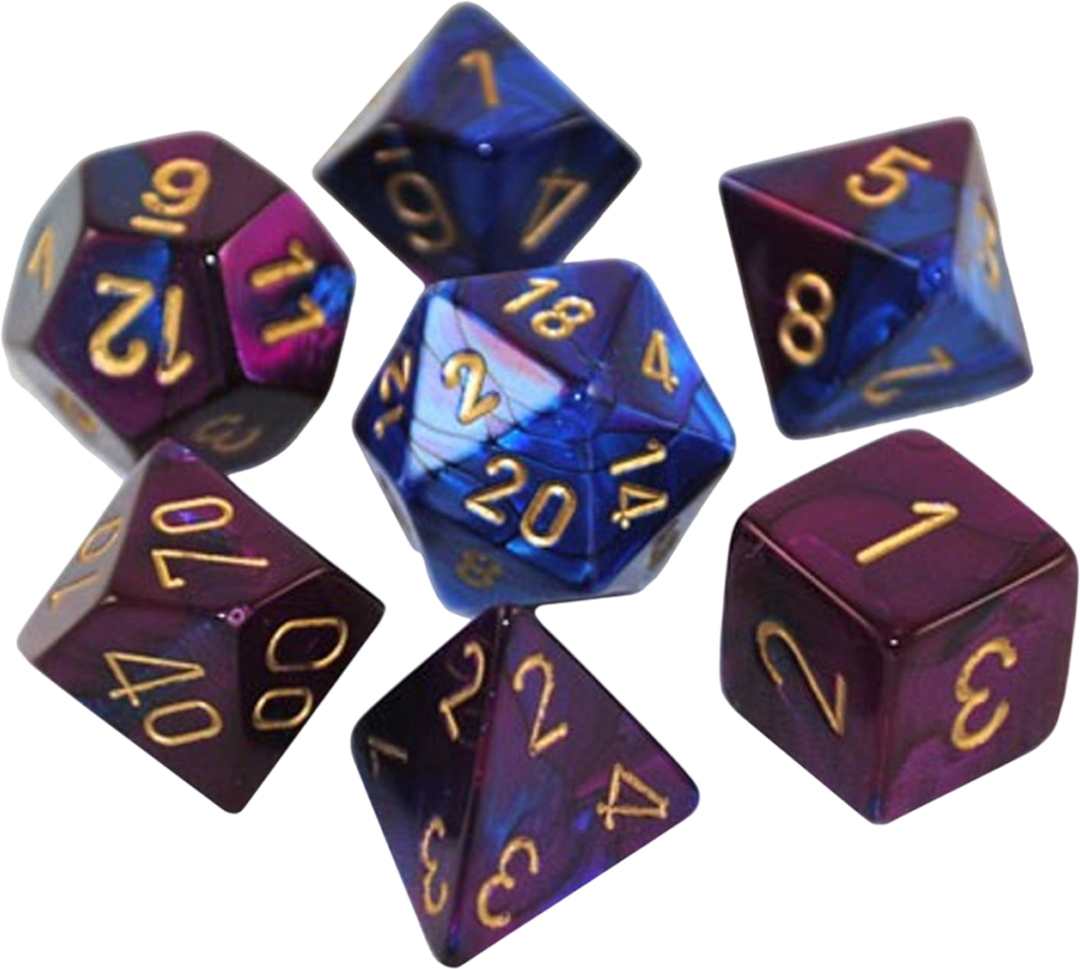 Chessex Die Rol Set Gemini (Blue-Purple/Gold)2