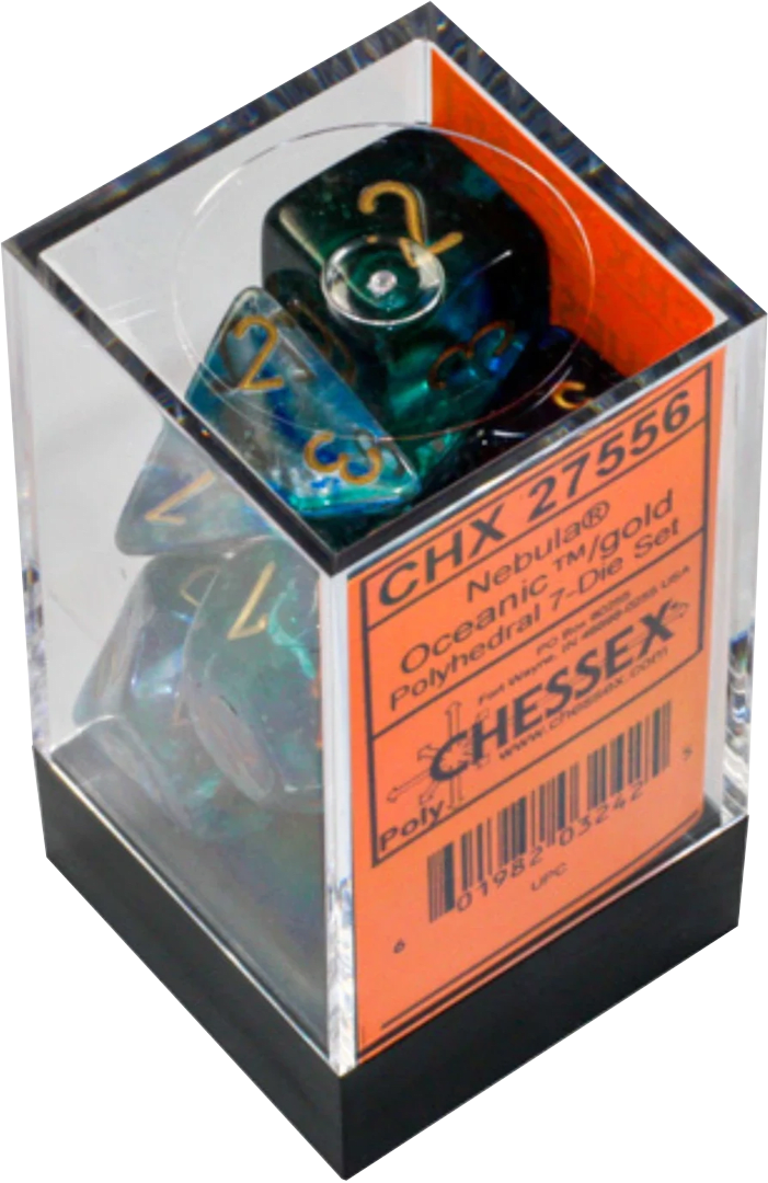 Chessex Die Rol Set Nebula (Oceanic/Gold) 0