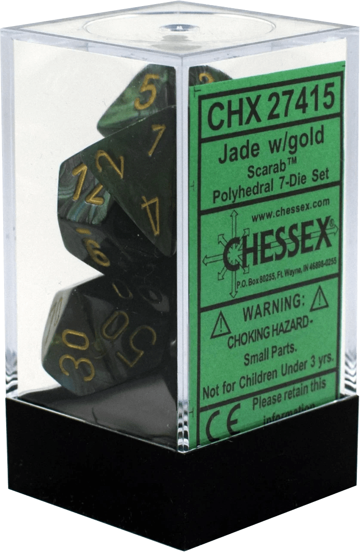 Chessex Die Rol Set Scarab (Jade/Gold) 0