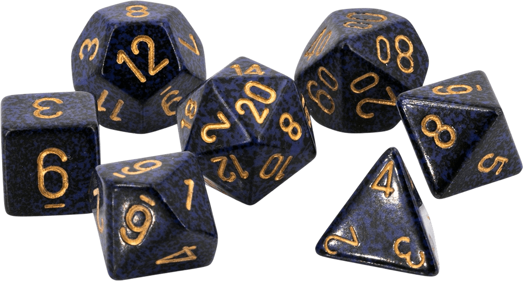 Chessex Die Rol Set Speckled (Golden Cobalt)2