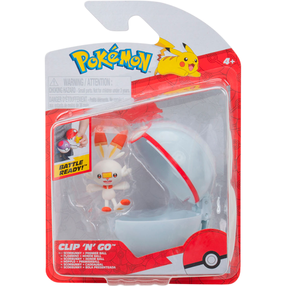 Figura Jazwarez Pokémon Clip 'n' Go: Scorbunny + Premier Ball 0