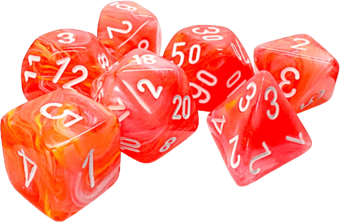Chessex Die Rol Set Festive (Dahlia/White)2