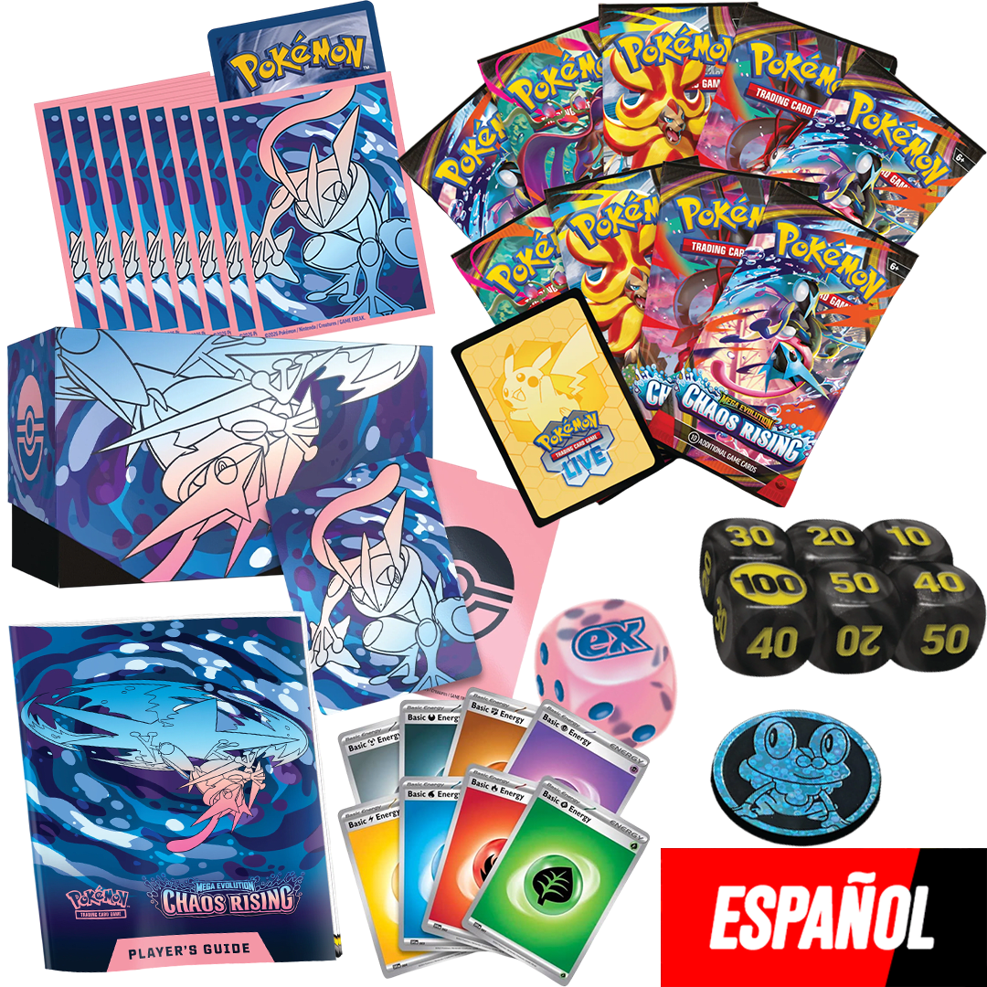 PREVENTA Caja de Entrenador de Elite Pokemon TCG: Megaevolucion - Caos Creciente2
