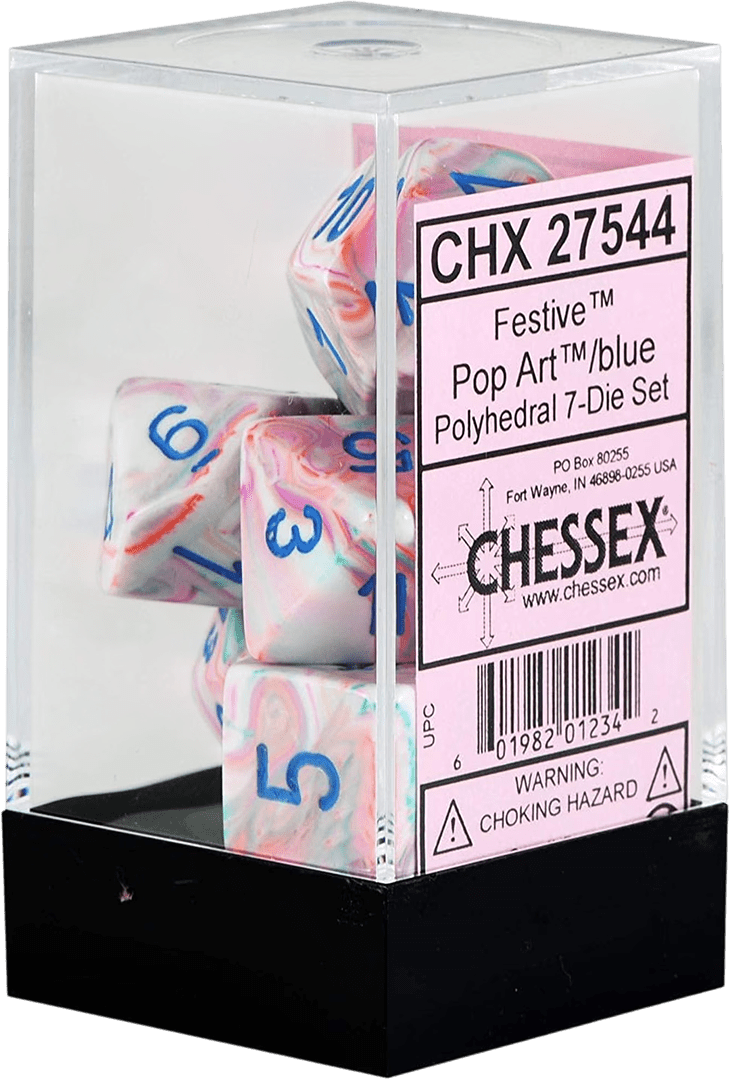 Chessex Die Rol Set Festive (Pop Art/Blue) 0
