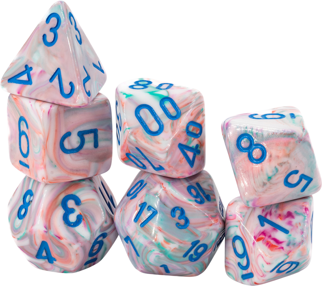 Chessex Die Rol Set Festive (Pop Art/Blue)2