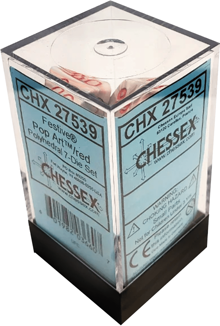 Chessex Die Rol Set Festive (Pop Art/Red) 0