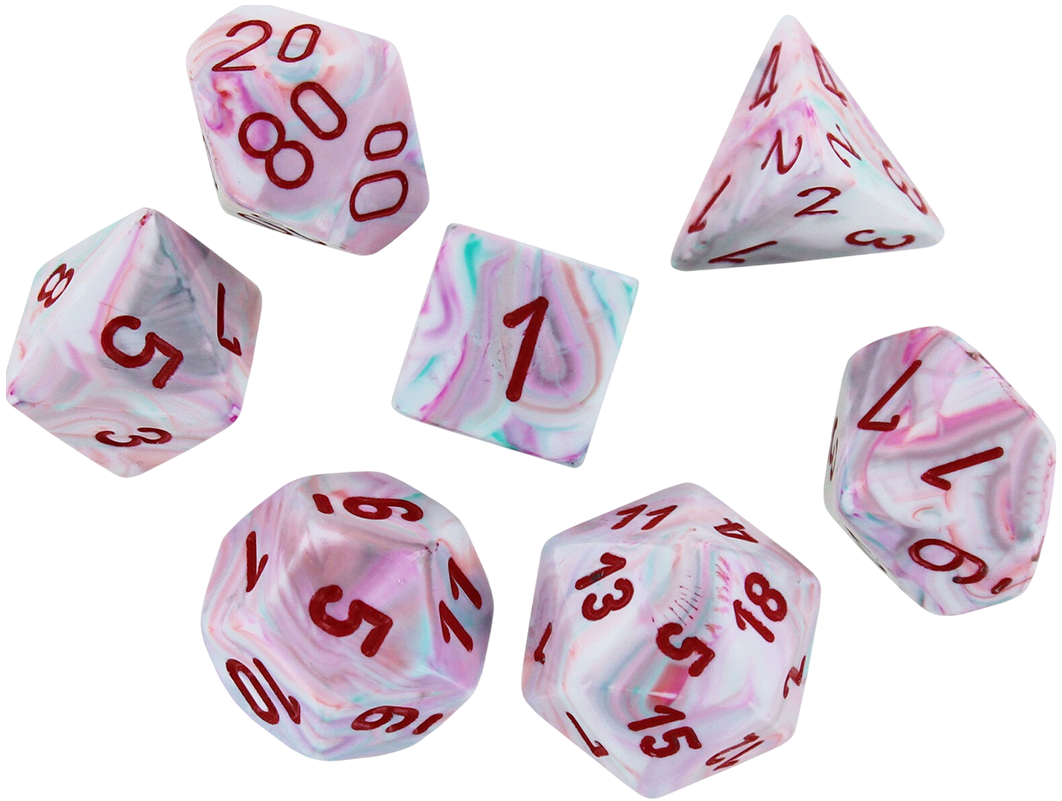 Chessex Die Rol Set Festive (Pop Art/Red)2