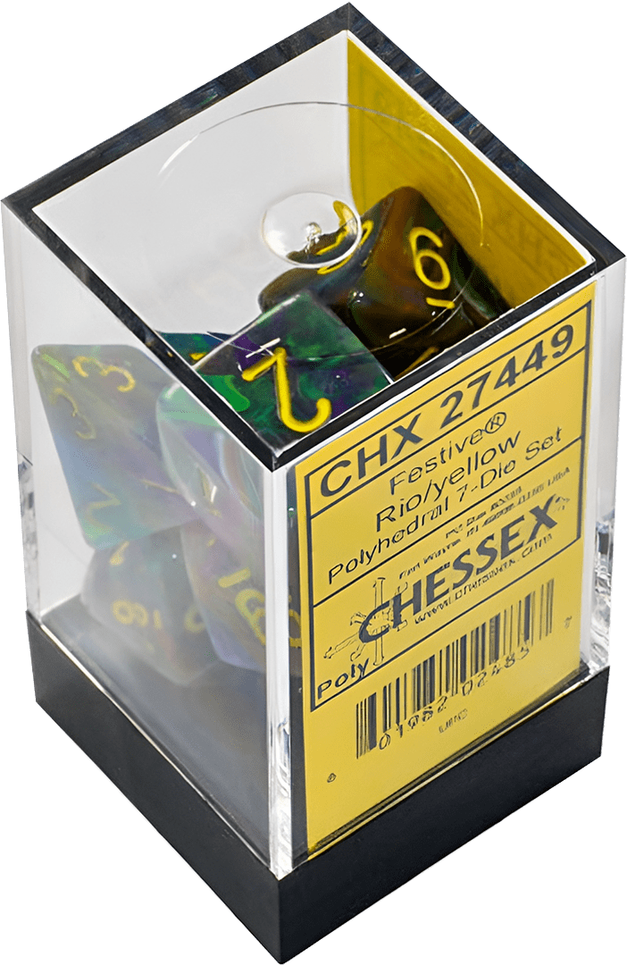 Chessex Die Rol Set Festive (Rio/Yellow) 0