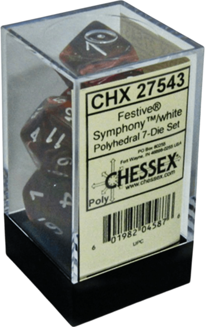 Chessex Die Rol Set Festive (Symphony/White) 0