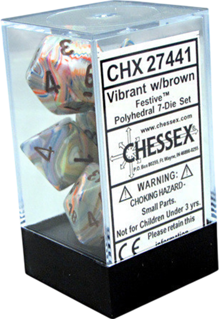 Chessex Die Rol Set Festive (Vibrant/Brown) 0