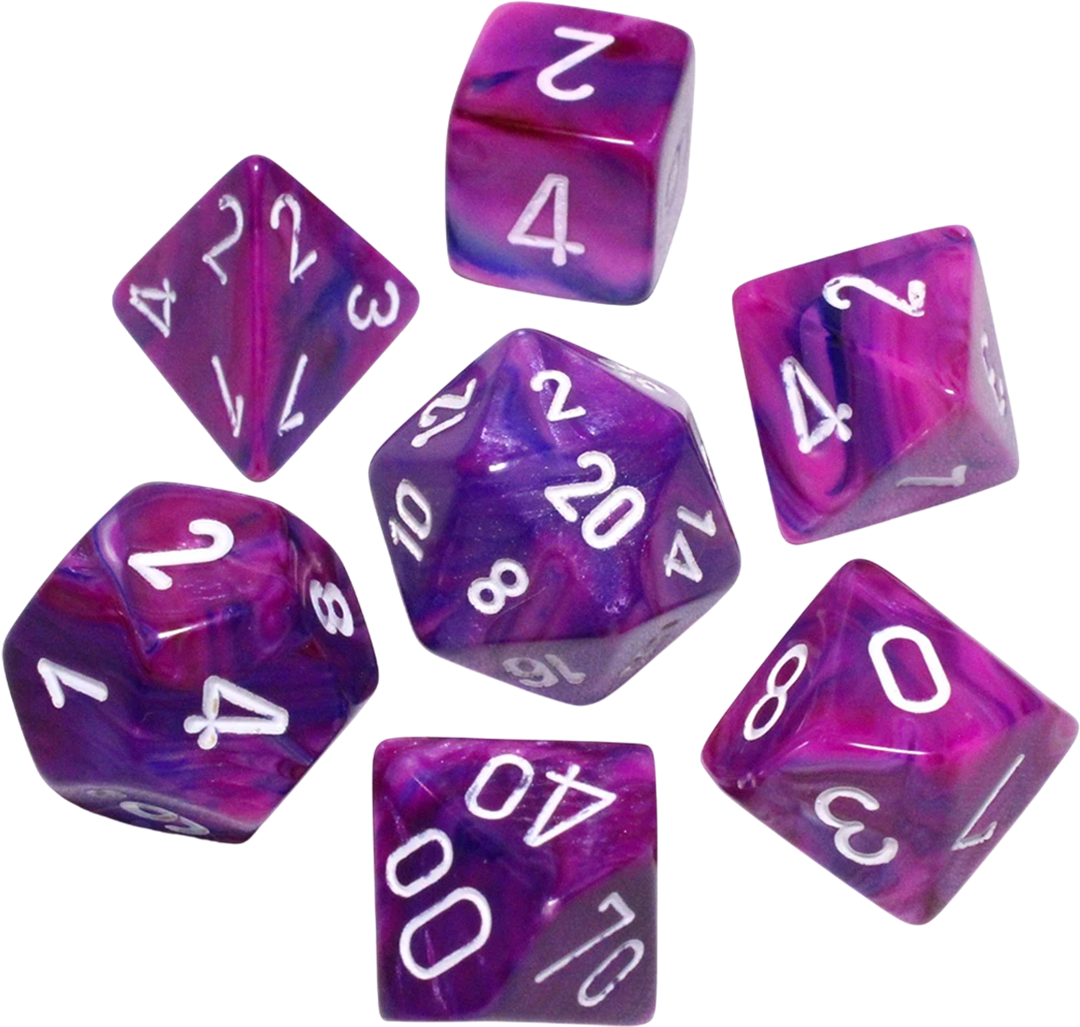 Chessex Die Rol Set Festive (Violet/White)2