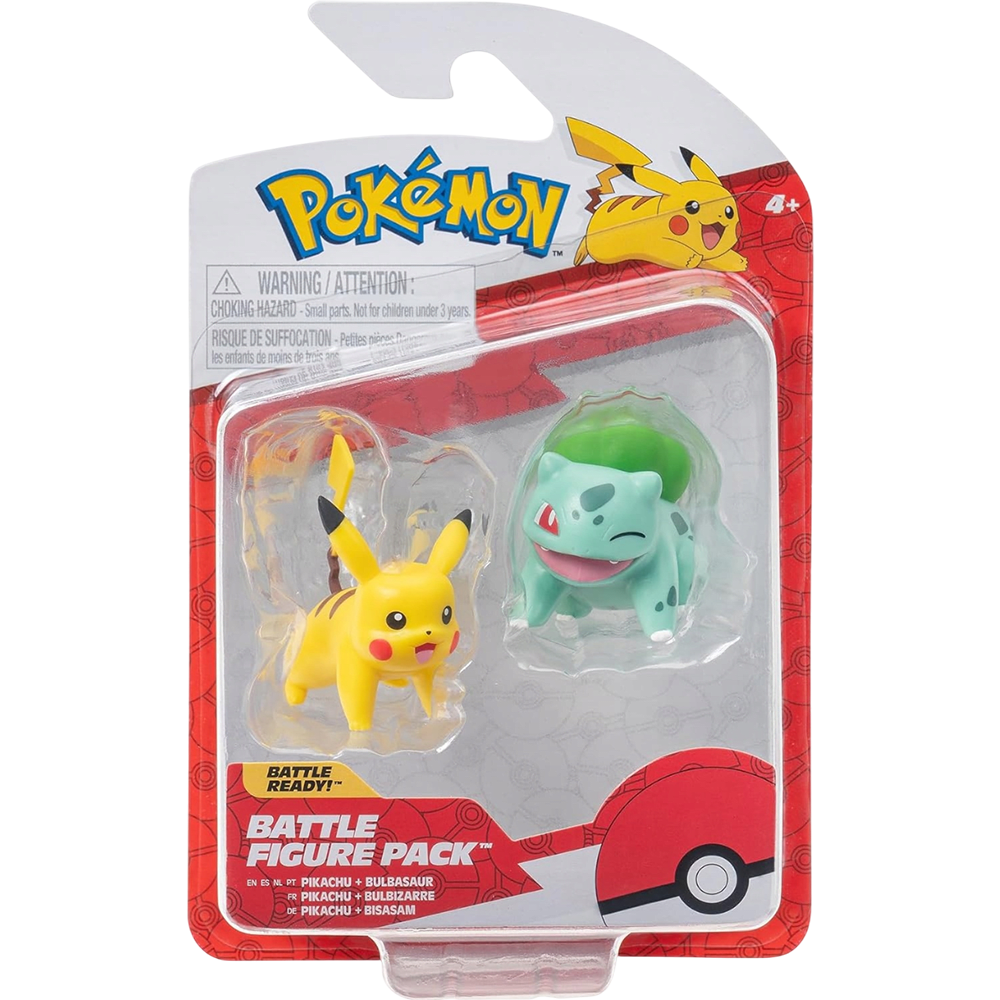 Figura Jazwarez Pokémon Battle Figure Pack: Pikachu + Bulbasaur 0