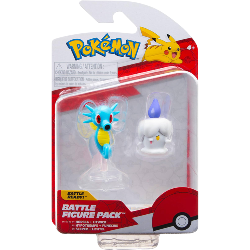 Figura Jazwarez Pokémon Battle Figure Pack: Horsea + Litwick 0