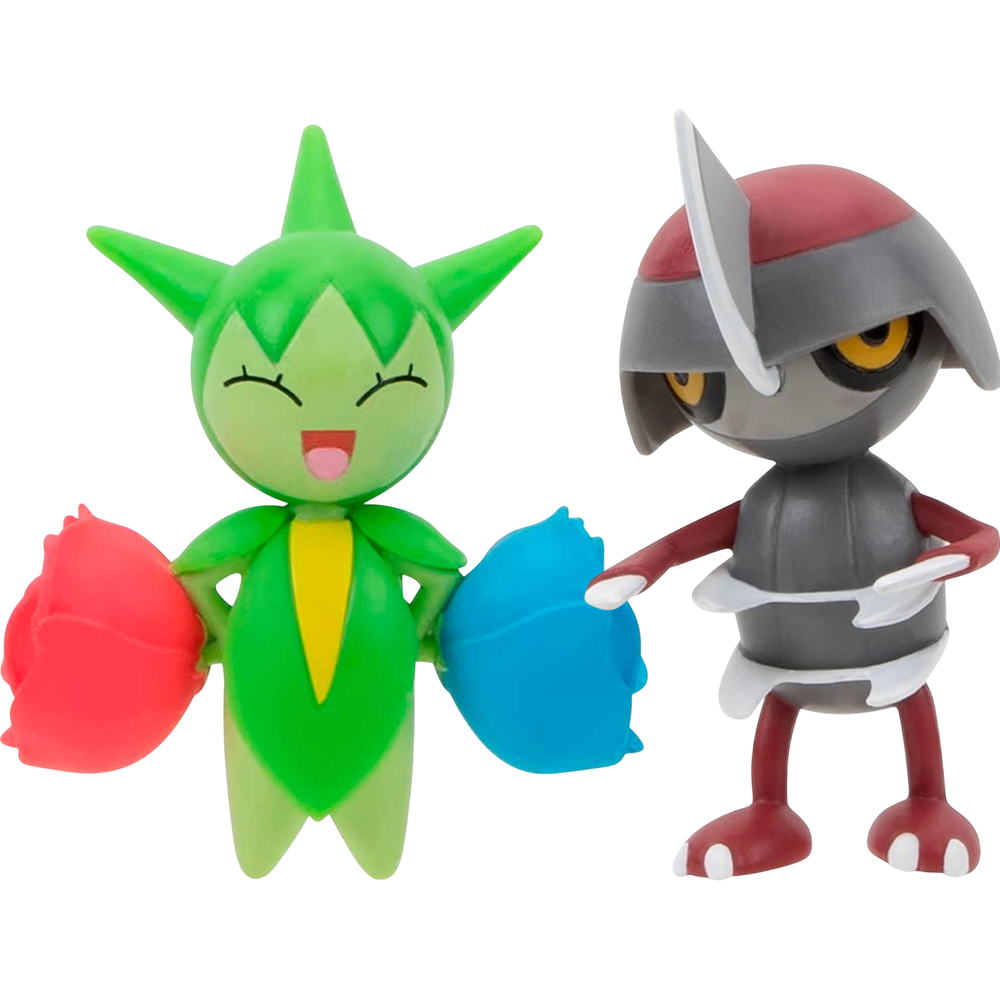 Figura Jazwarez Pokémon Battle Figure Pack: Roselia + Pawniard2