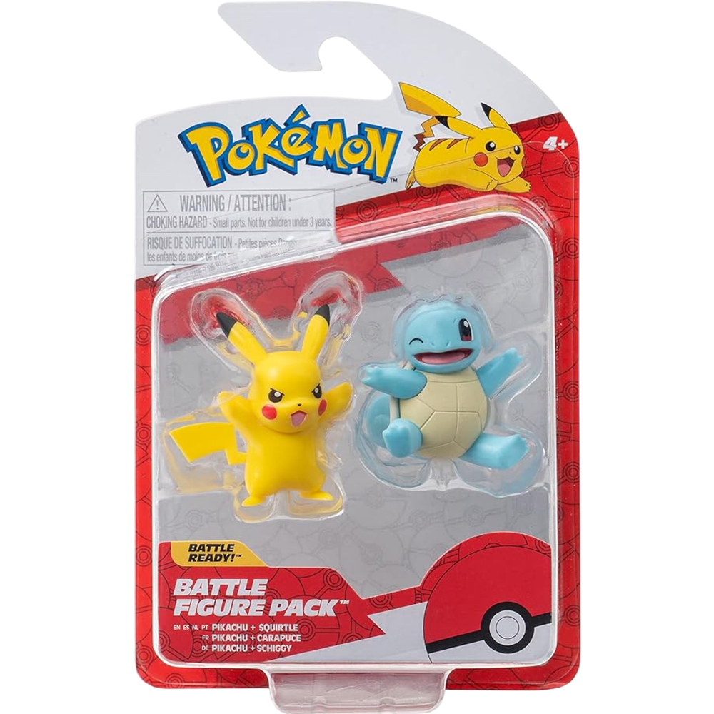 Figura Jazwarez Pokémon Battle Figure Pack: Pikachu + Squirtle 0
