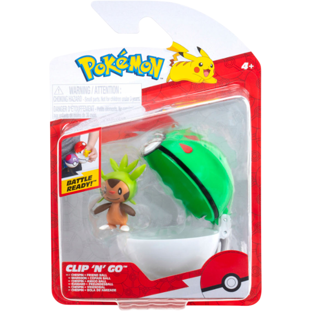Figura Jazwarez Pokémon Clip 'n' Go: Chespin + Friend Ball 0