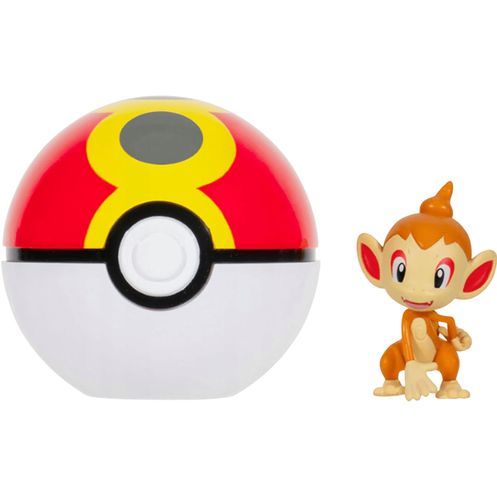 Figura Jazwarez Pokémon Clip 'n' Go: Chimchar + Repeat Ball2