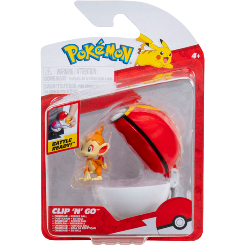 Figura Jazwarez Pokémon Clip 'n' Go: Chimchar + Repeat Ball 0