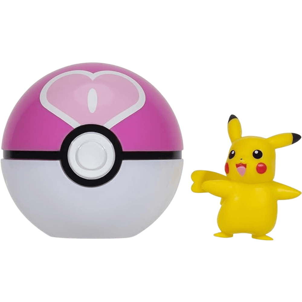 Figura Jazwarez Pokémon Clip 'n' Go: Pikachu + Love Ball2