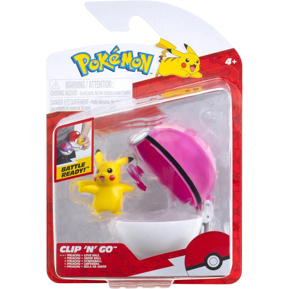 Figura Jazwarez Pokémon Clip 'n' Go: Pikachu + Love Ball 0