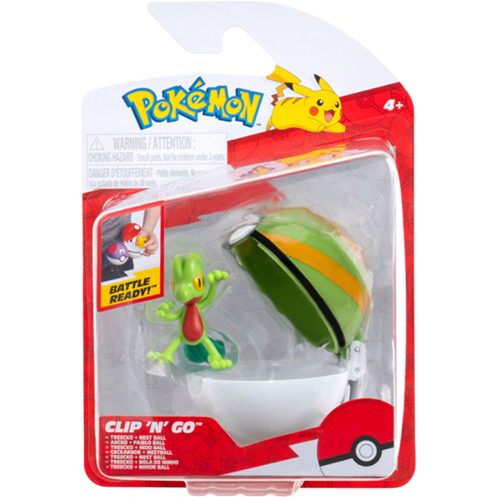 Figura Jazwarez Pokémon Clip 'n' Go: Treecko + Nest Ball 0