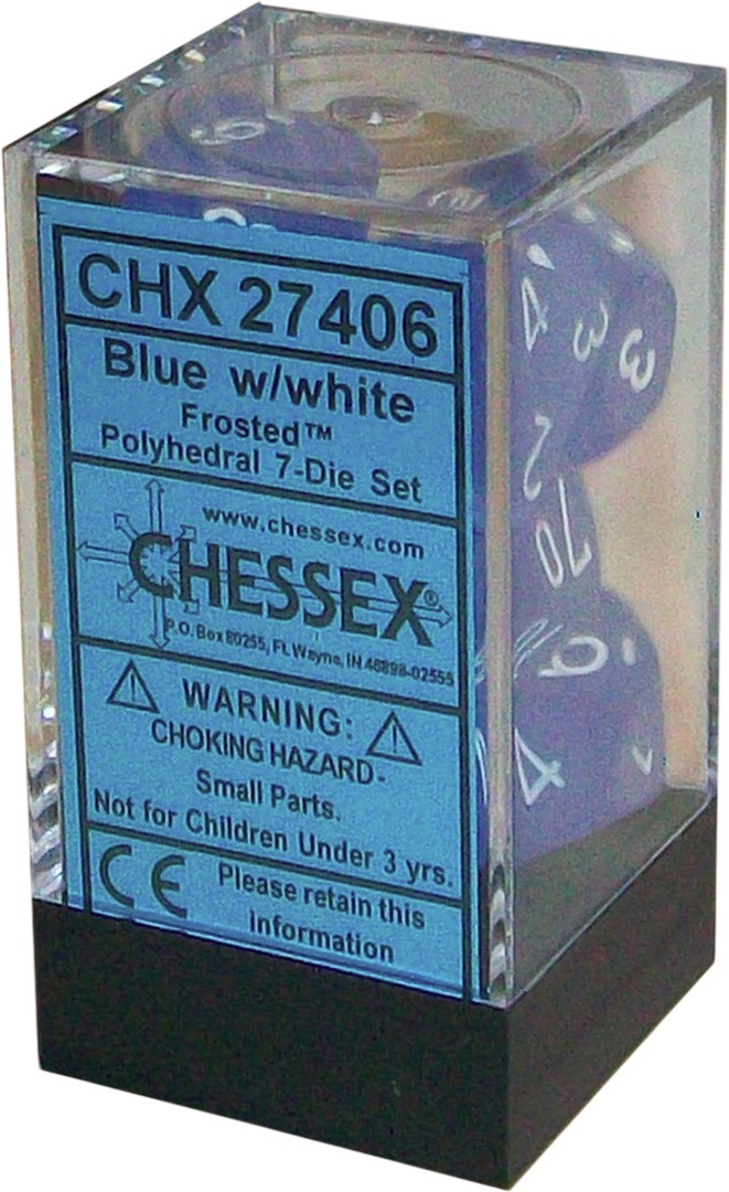 Chessex Die Rol Set Frosted (Blue/White) 0