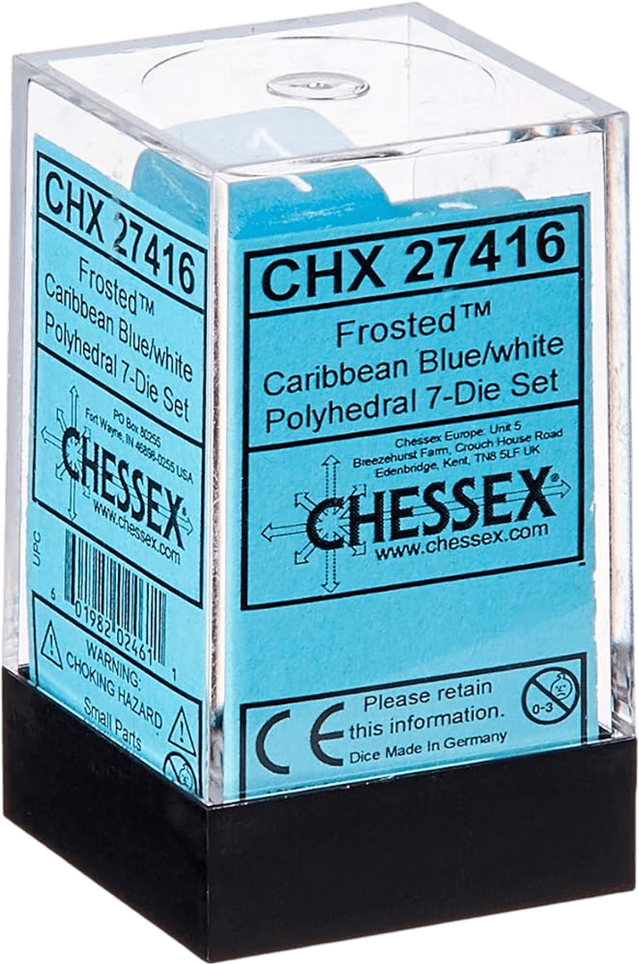 Chessex Die Rol Set Frosted (Caribbean Blue/White) 0