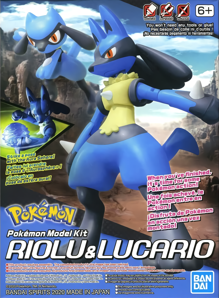 Model Kit Bandai Hobby Pokémon: Riolu & Lucario 0