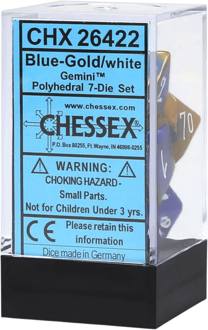 Chessex Die Rol Set Gemini (Blue-Gold/White) 0