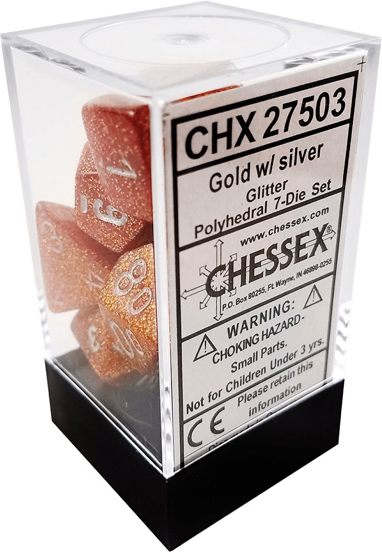 Chessex Die Rol Set Glitter (Gold/Silver) 0