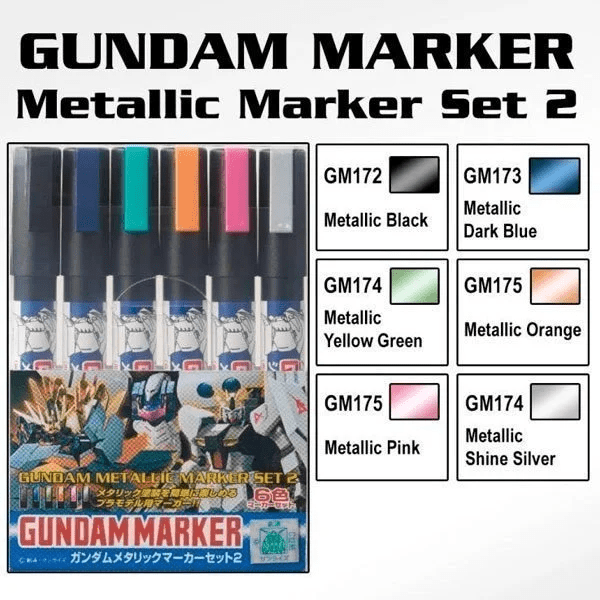 Set Marcadores Gundam Marker Metallic Set 21